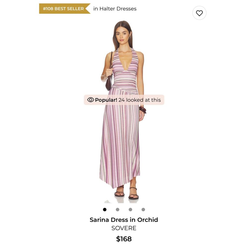 Sovere Studio Sarina Striped Halter Dress Size S/US 8 Orchid Multicolor